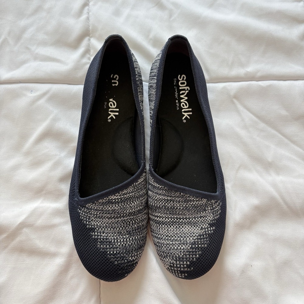 Softwalk Sicily Womens Ballet Flat Shoes Blue Size‎ 9 Quiet Luxury Preppy
